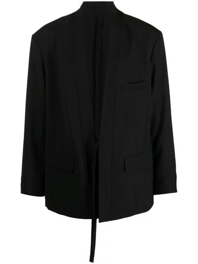 Ambush Black Wool Blend Kimono Blazer