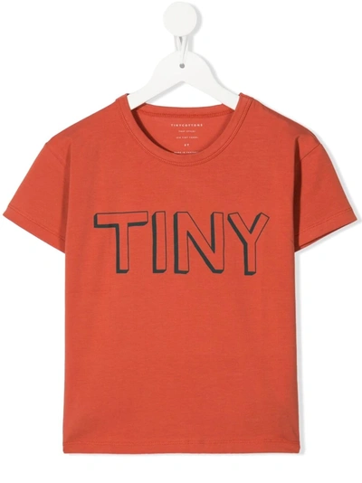 Tiny Cottons Kids' Logo-print Cotton T-shirt In Brown
