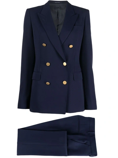 Tagliatore Two-piece Double-breasted Suit In Blue