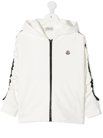 Moncler Kids' Logo Patch Hoodie In White