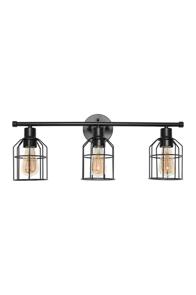 Lalia Home 3 Light Industrial Wired Vanity Light In Black