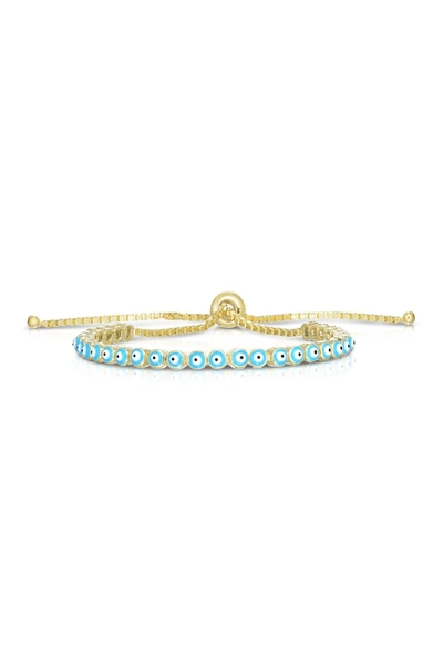 Sphera Milano Gold Vermeil Evil Eye Box Chain Bracelet In Yellow Gold