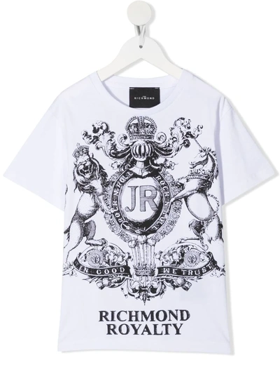 John Richmond Junior Kids' Graphic-print Cotton T-shirt In White