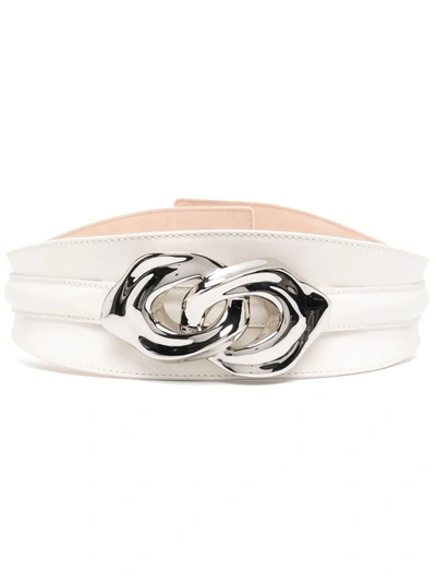 Alexander Mcqueen Sculptural Link Belt In White