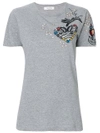 Valentino Sequin Appliqué T-shirt In Grey