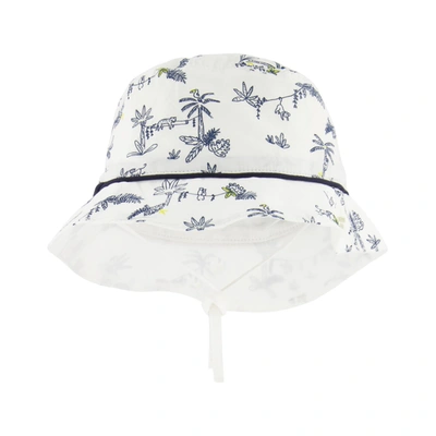 Carrèment Beau White Palm Print Sun Hat