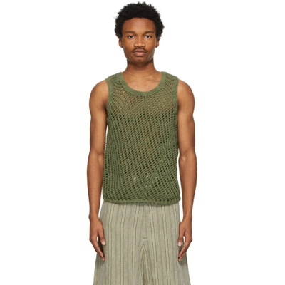 Nicholas Daley Green Knit Garment-dyed Vest