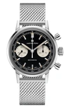 Hamilton Men's Swiss Intra-matic Chronograph H Stainless Steel Mesh Bracelet Watch 40mm In Black
