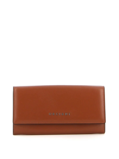 Orciani Soft Leather Wallet In Brown