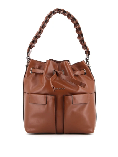 Orciani Tessa M Liberty Vanity Bucket Bag In Brown
