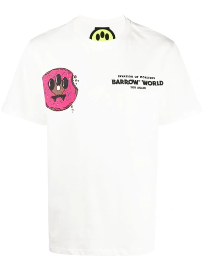 Barrow Invasion Of Monsters Cotton T-shirt In White