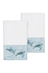 Linum Home Mia Embellished Hand Towel In White