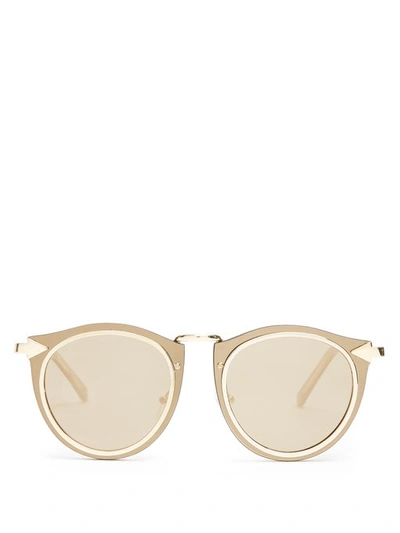 Karen Walker Superstar Solar Harvest Round-frame Acetate Sunglasses In Gold