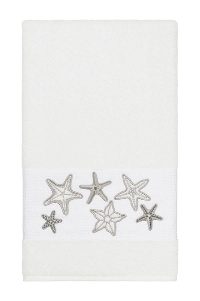 Linum Home Lydia Embellished Bath Towel In White