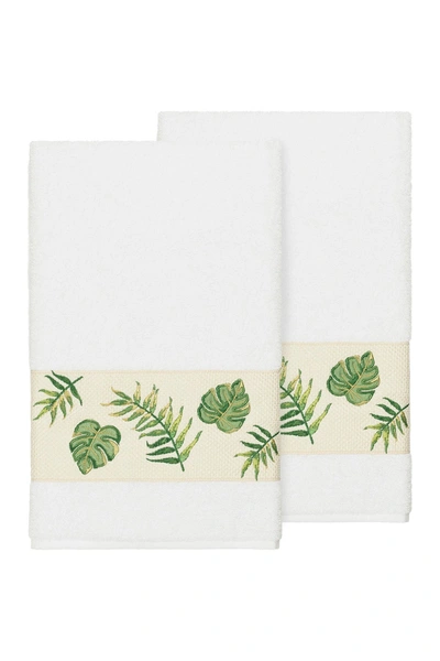 Linum Home Zoe Embellished Bath Towel In White