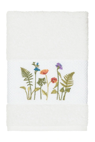 Linum Home Serenity Embellished Hand Towel In White