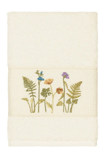 Linum Home Serenity Embellished Hand Towel In Cream