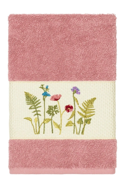 Linum Home Serenity Embellished Hand Towel In Tea Rose