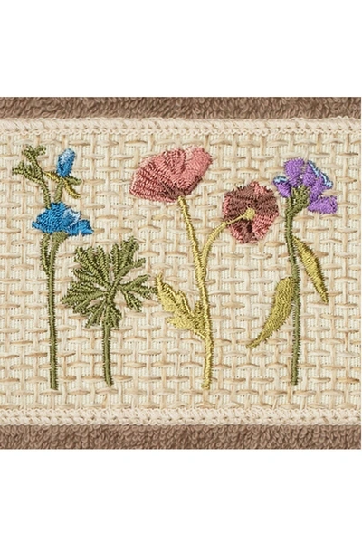 Linum Home Serenity Embellished Washcloth In Latte