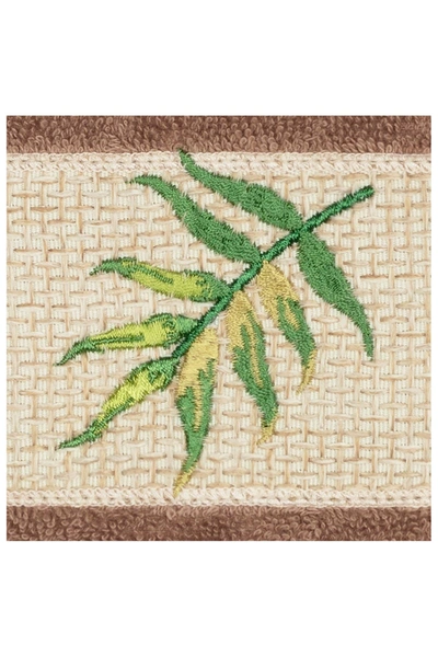 Linum Home Zoe Embellished Washcloth In Latte
