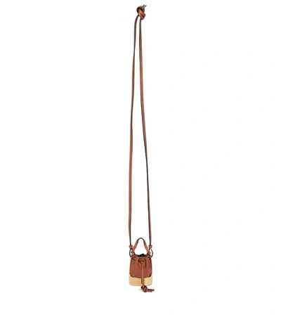 Loewe Balloon Leather And Gold-tone Necklace In Brown,gold