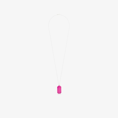 Eéra Tokyo 18-karat White Gold, Silver And Diamond Necklace In Pink