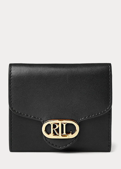 Lauren Ralph Lauren Leather Compact Wallet In Black