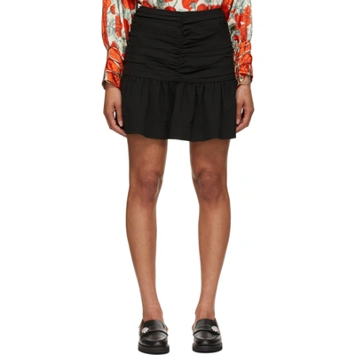 Ganni Womens Black High-waist Recycled Polyester-blend Mini Skirt 8