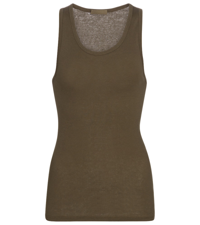 Wardrobe.nyc Ribbed Cotton-jersey Tank Top In Military