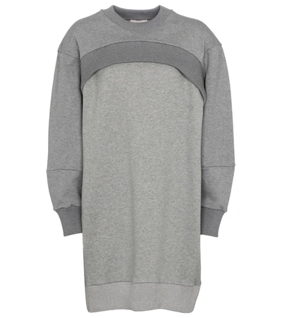 Alexander Mcqueen Layered Sweatshirt Dress In Grey