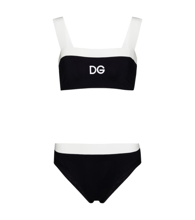 Dolce & Gabbana Dg Logo比基尼 In Schwarz