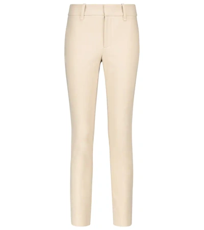Vince Mid-rise Skinny Trousers In Beige