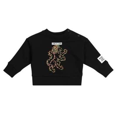 Burberry Baby Montage Cotton Sweatshirt In Black