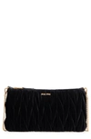 Miu Miu Club Collection Velvet Matelasse Pochette Clutch Bag In Black