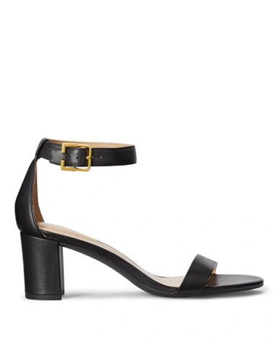 Ralph Lauren Waverli Sandals In Black
