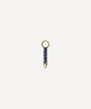 Maria Tash 18ct 7mm Double Sided Diamond And Sapphire Eternity Bar Charm In Gold