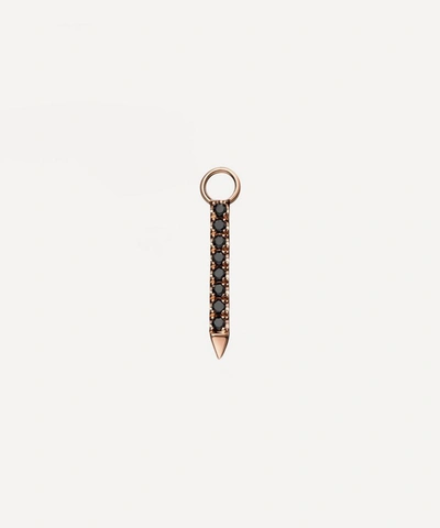 Maria Tash 18ct 11mm Double Sided Black And White Diamond Eternity Bar Charm In Rose