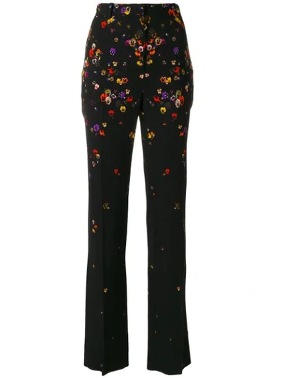Givenchy Floral Tailored Trousers In Nero