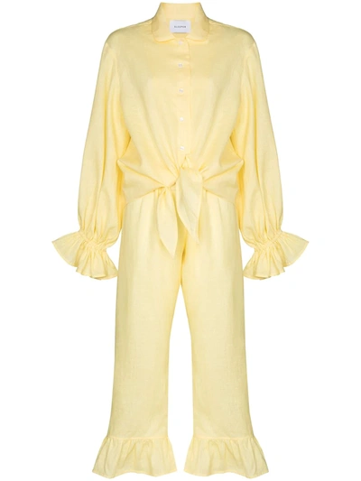 Sleeper Rumba Linen Lounge Suit In Yellow