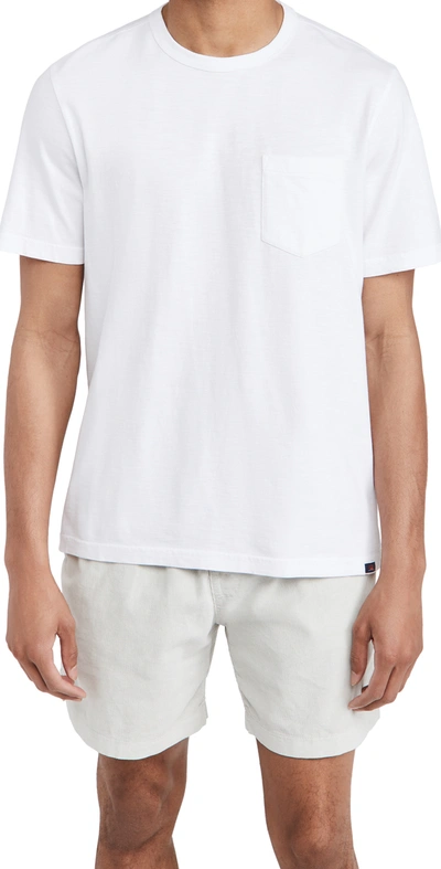 Faherty Sunwashed Organic Cotton Pocket T-shirt In White