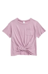 Nordstrom Kids' Knot Front T-shirt In Purple Mist