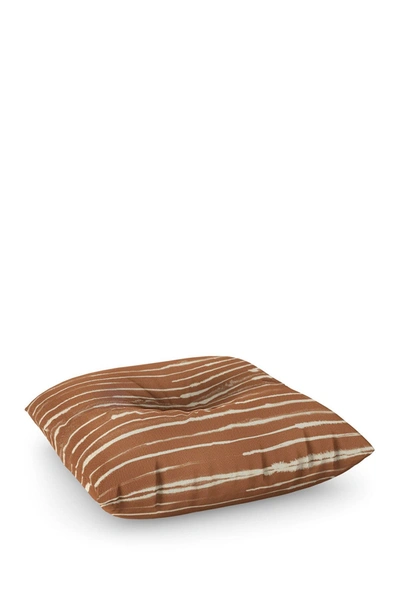 Deny Designs Ninola Design Ink Stripes Terracota Square Floor Pillow In Multi