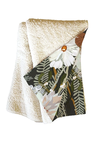 Deny Designs Iveta Abolina Juliette Moss Faux Shearling Fleece Throw Blanket In Multi