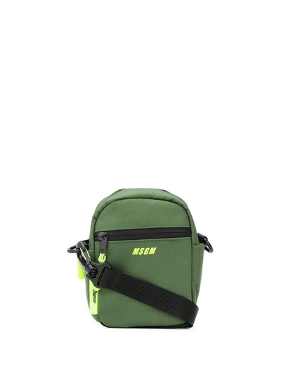 Msgm Men's Green Polyester Messenger Bag