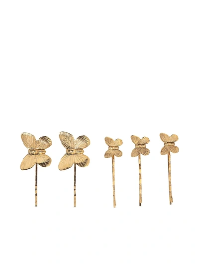 Jennifer Behr Pippa 5-piece Butterfly Bobby Pin Set In Gold