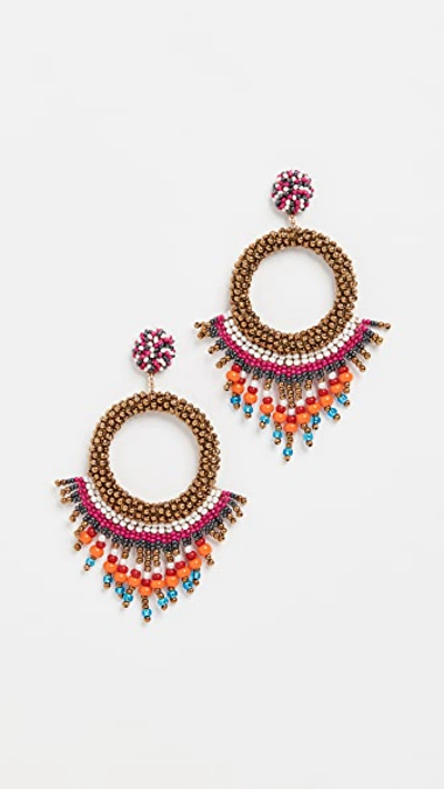Deepa Gurnani Zahira Drop Earrings In Fuchsia
