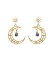Girls Crew Blue Moon Earrings In Gold-plated