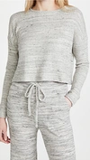 Beyond Yoga Brushed Up Cropped Pullover Sweater In Cream Heather