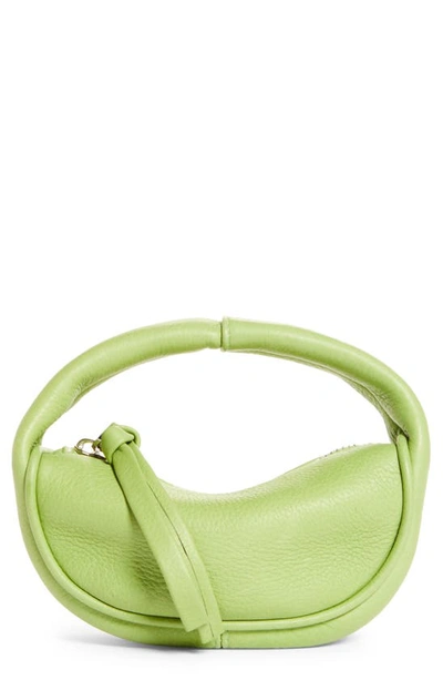 By Far Micro Cush Leather Top Handle Bag In Green