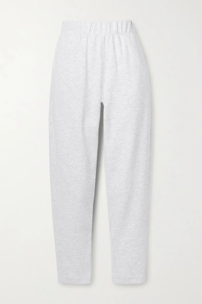 Max Mara + Leisure Pesca Cotton-blend Jersey Track Pants In Light Gray
